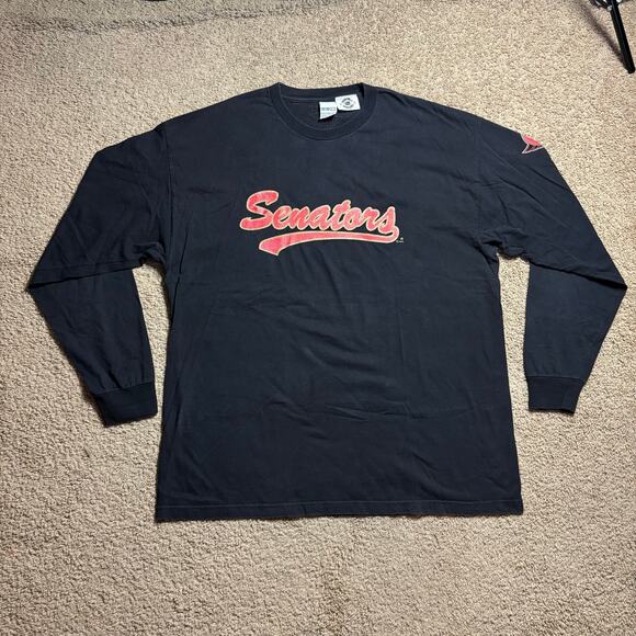 Vintage Y2K CCM NHL Senators long sleeve men’s Sz 2XL black - Picture 1 of 6